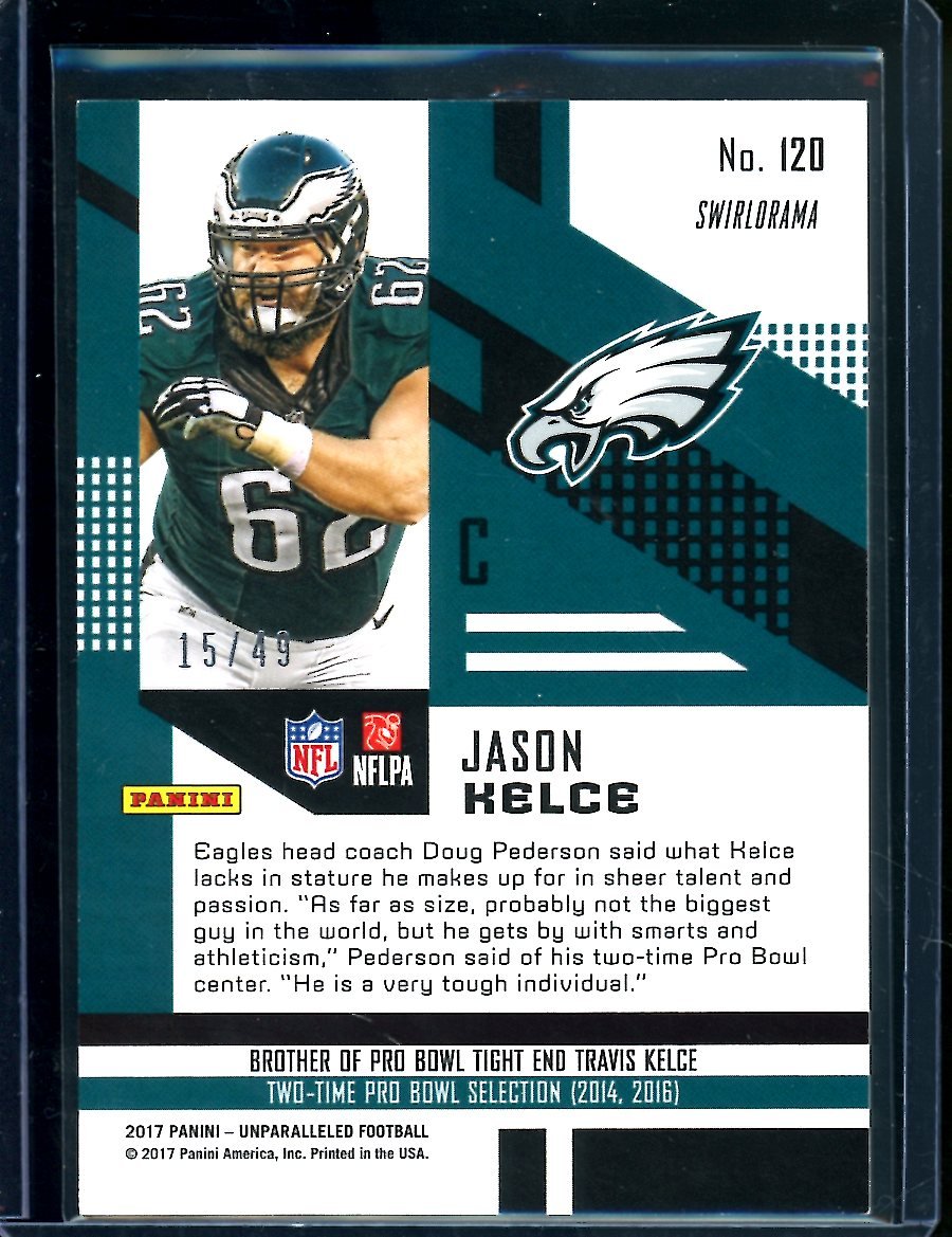 2017 Panini Unparalleled Jason Kelce Rookie /49 Eagles - Trading Card Market