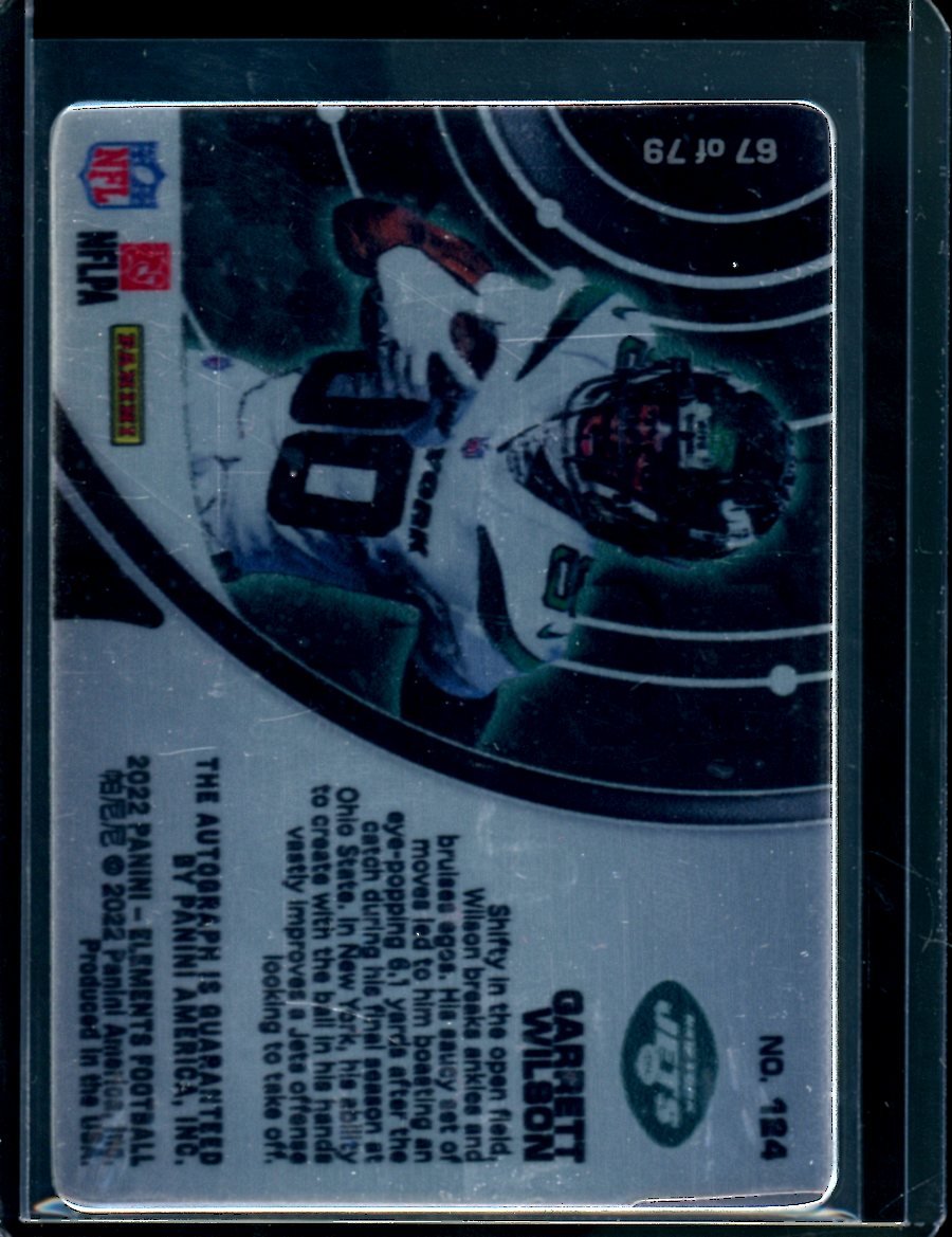 2022 Panini Elements Garrett Wilson Rookie Steel Signatures Auto /79 Jets - Trading Card Market
