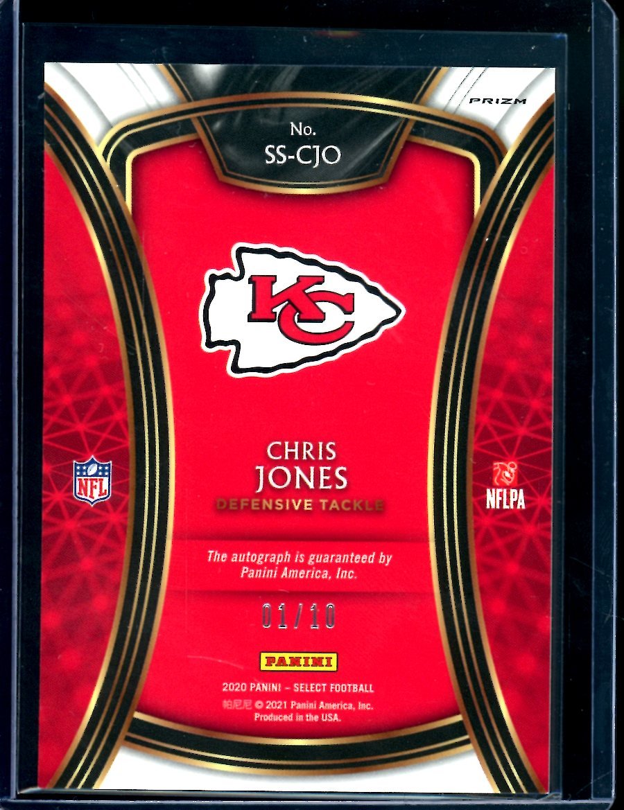2020 Panini Select Chris Jones Gold Shimmer Auto /10 Chiefs - Trading Card Market