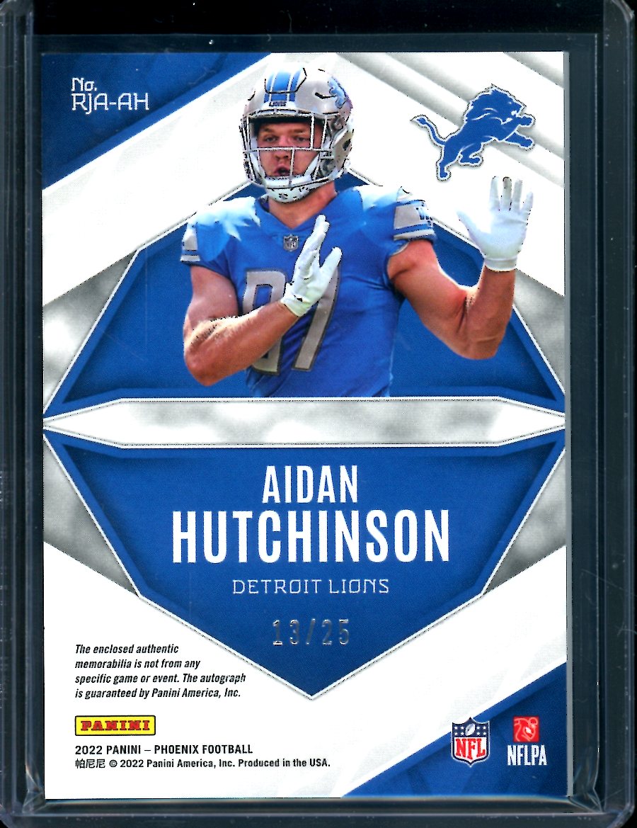 2022 Panini Phoenix Aidan Hutchinson Rookie RPA Green /25 Lions