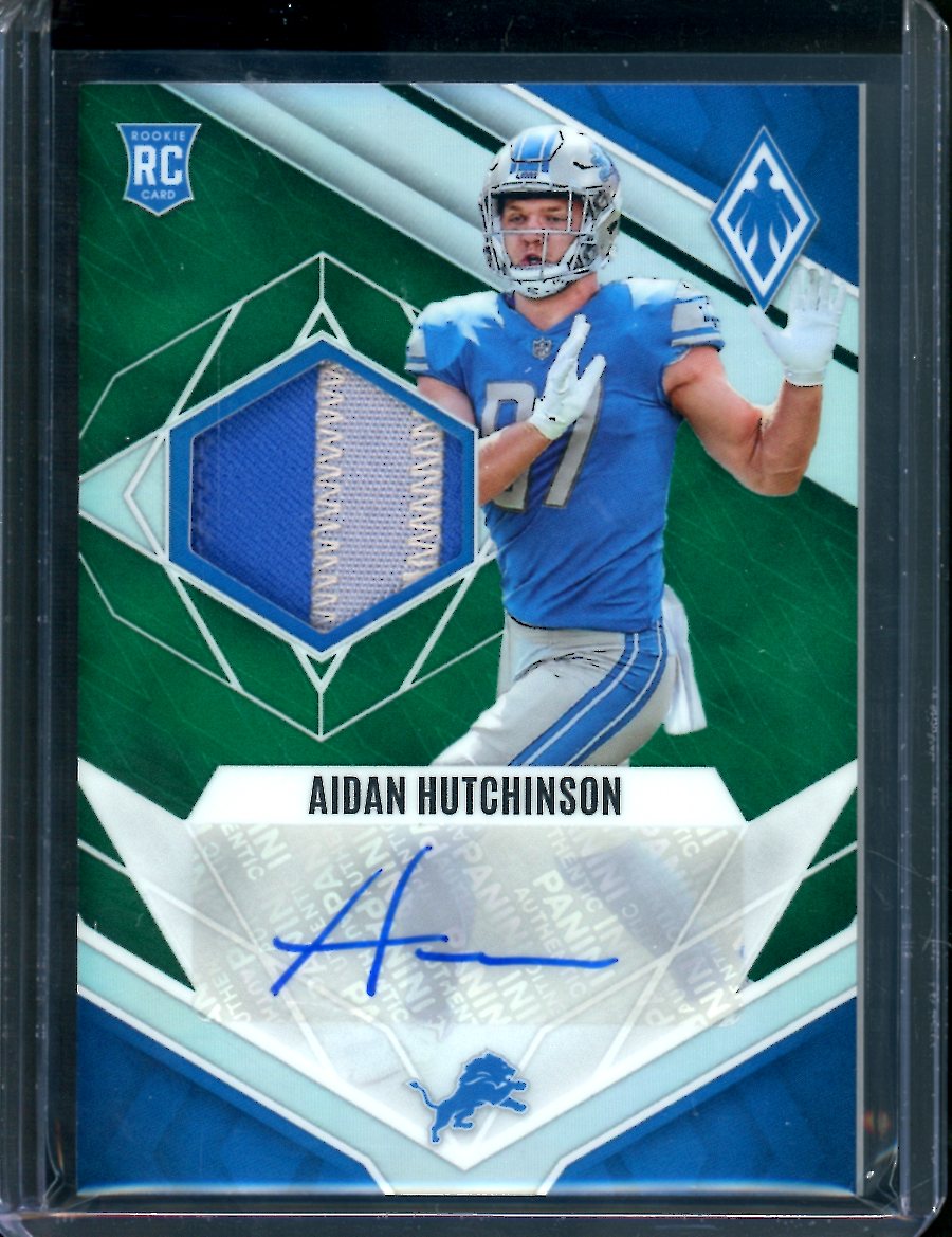 2022 Panini Phoenix Aidan Hutchinson Rookie RPA Green /25 Lions