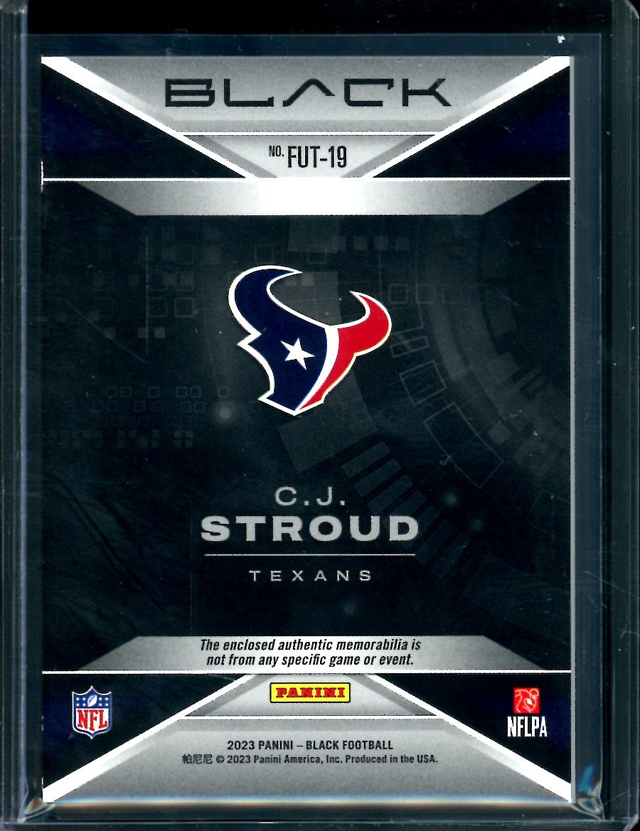 2023 Panini Black C.J. Stroud Rookie Futuristic Patch /10 Texans - Trading Card Market