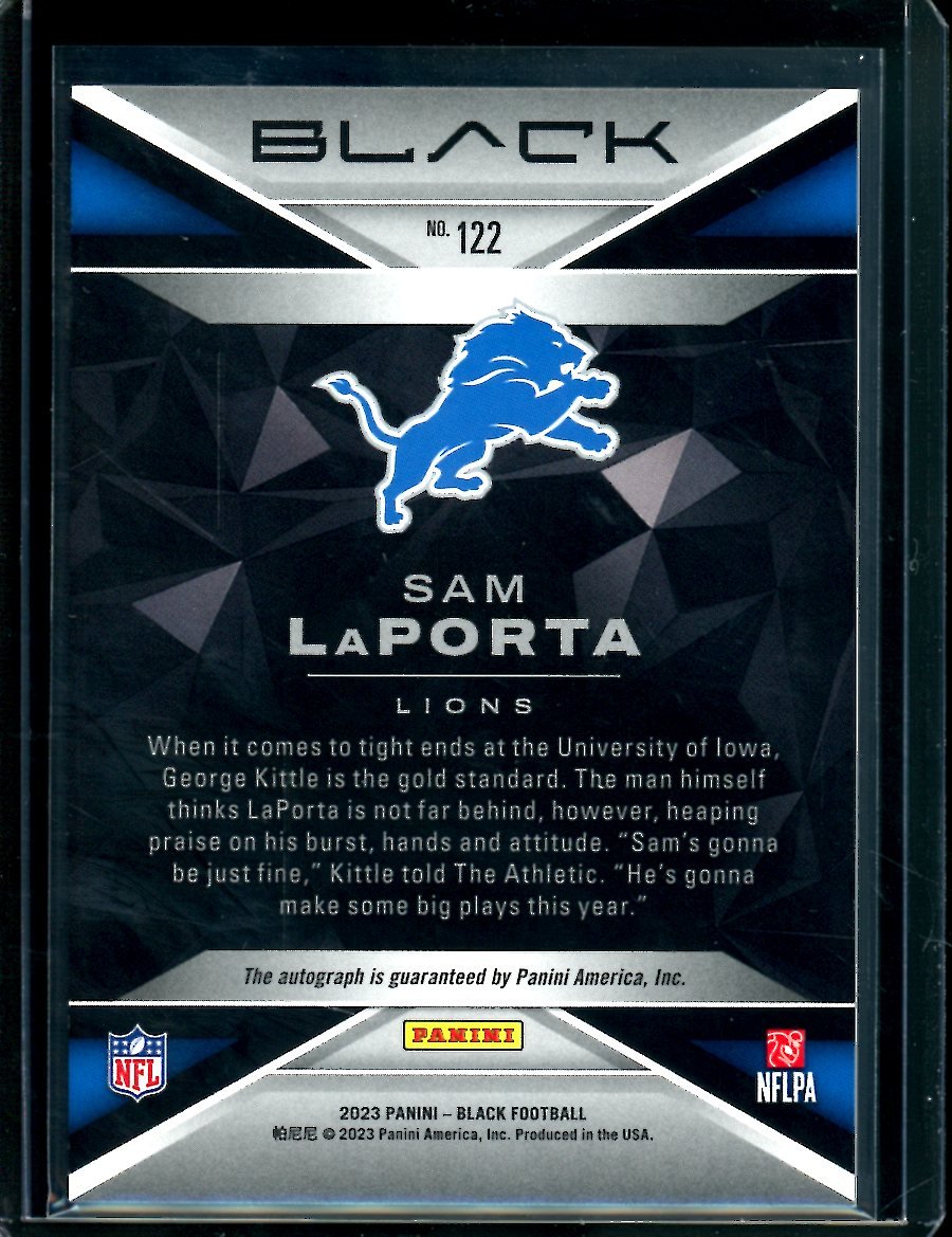 2023 Panini Black Sam LaPorta Rookie Auto /50 Lions - Trading Card Market