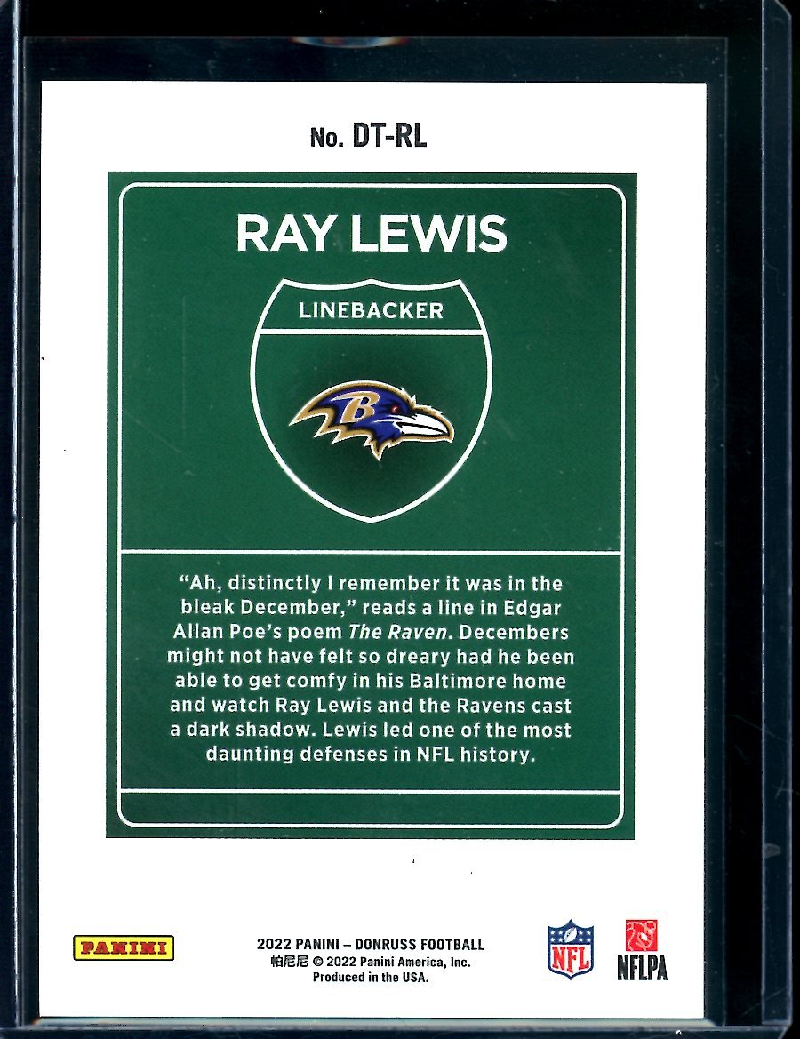 2022 Panini Donruss Ray Lewis Downtown SSP Ravens - Trading Card Market