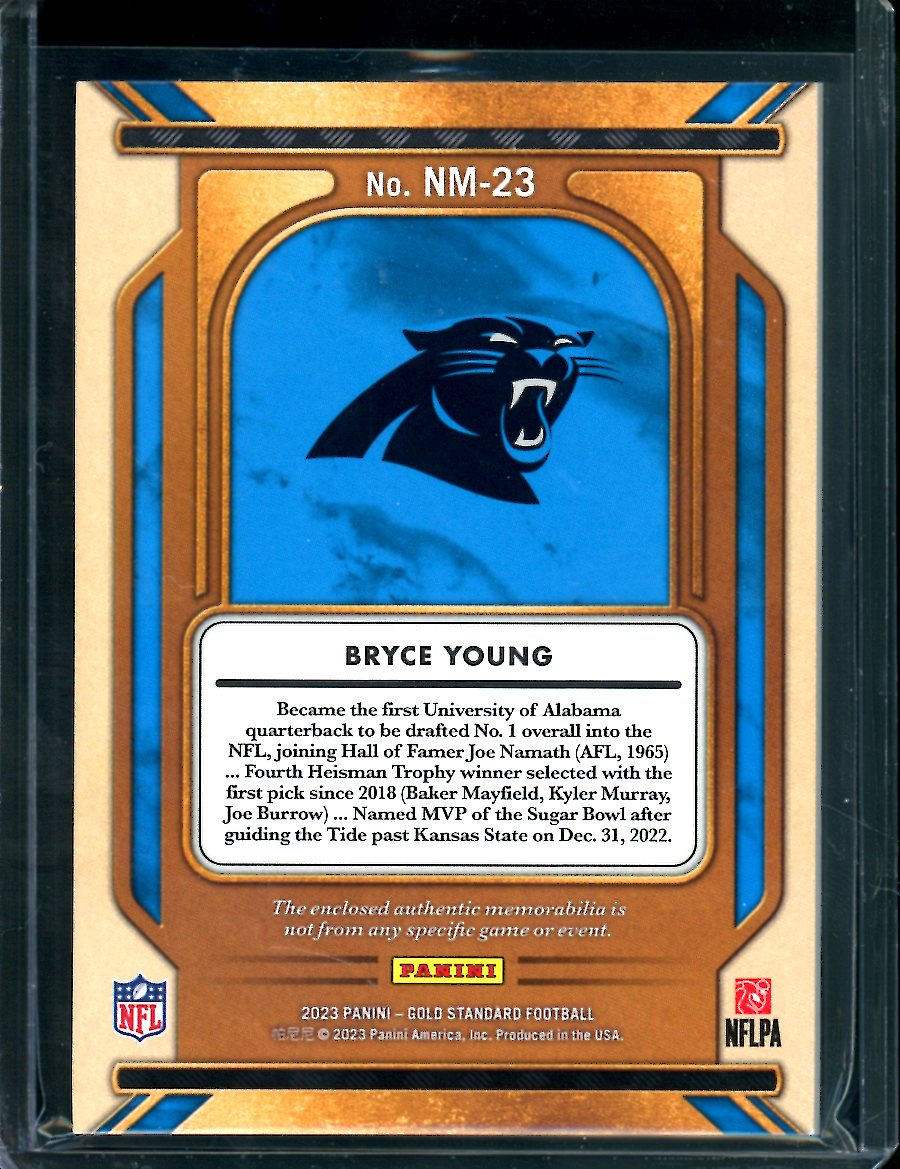 2023 Panini Gold Standard Bryce Young Rookie Newly Minted Patch /49 Panthers