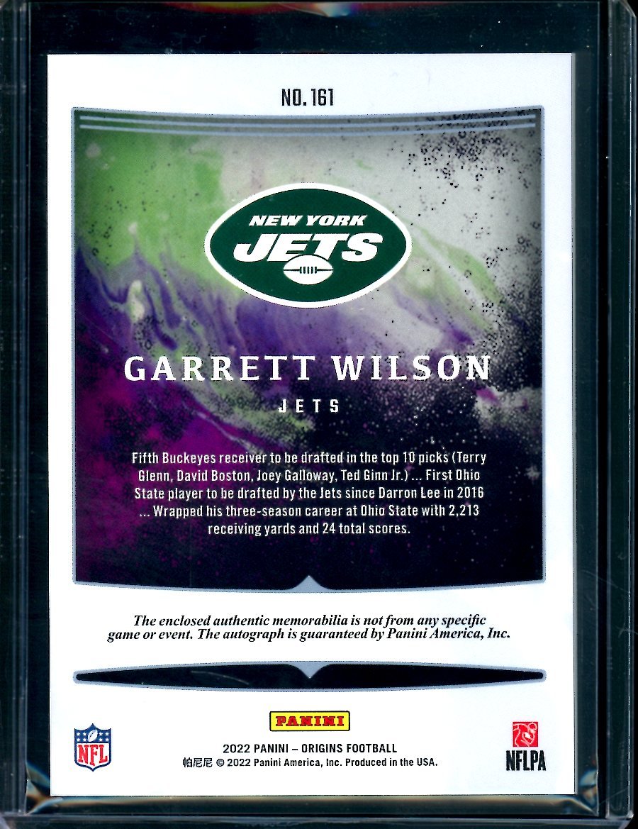 2022 Panini Origins Garrett Wilson Rookie RPA Jets - Trading Card Market