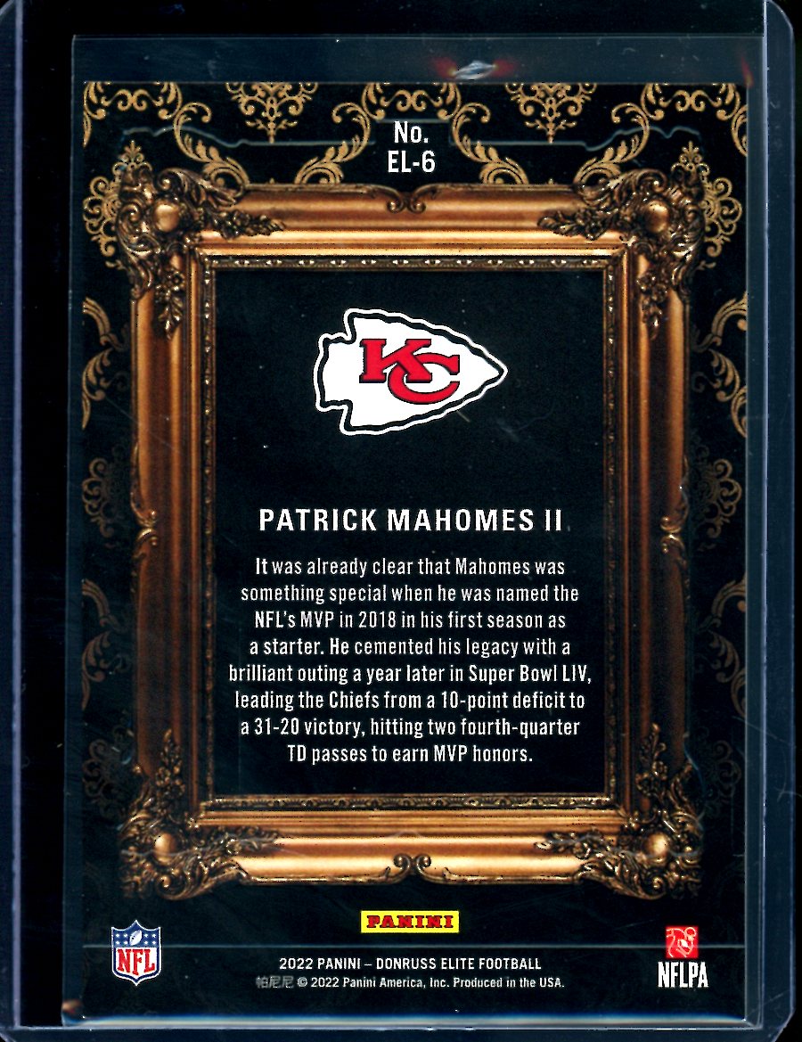 2022 Panini Elite Patrick Mahomes Elitist /10 Chiefs