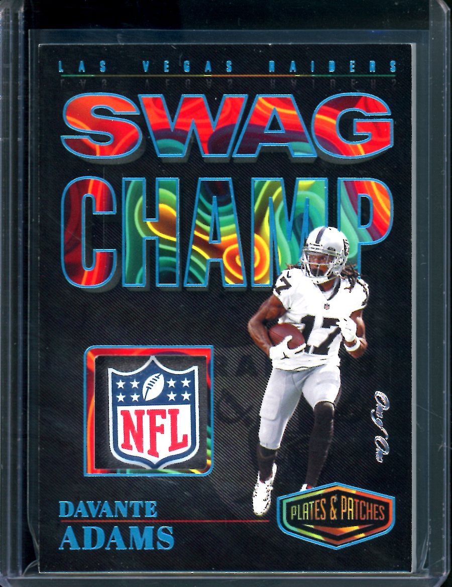 2023 Panini Plates & Patches Devante Adams Swag Champs Shield Patch 1/1 Raiders