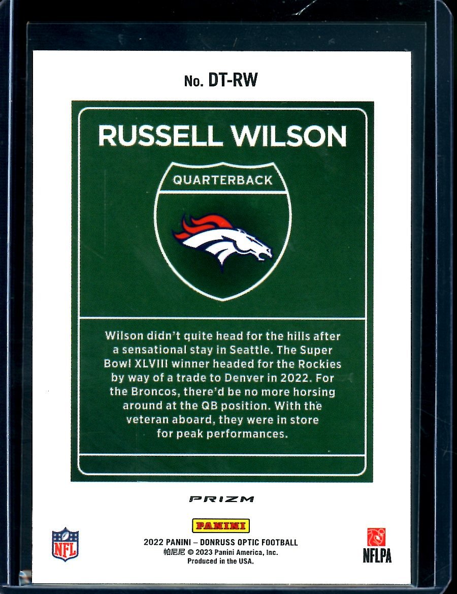2022 Panini Optic Russell Wilson Downtown SSP Broncos - Trading Card Market