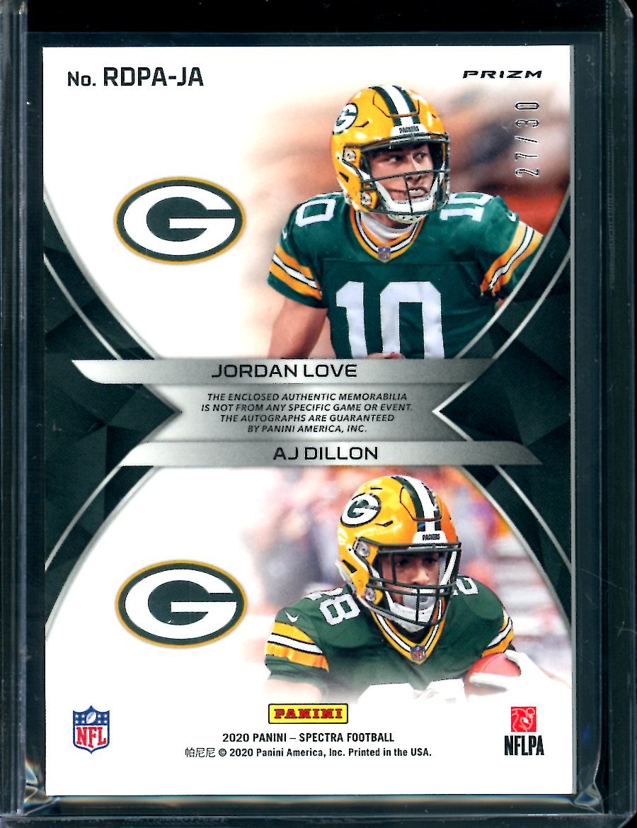 2020 Panini Spectra Jordan Love/AJ Dillon Dual Rookie RPA /30 Packers - Trading Card Market