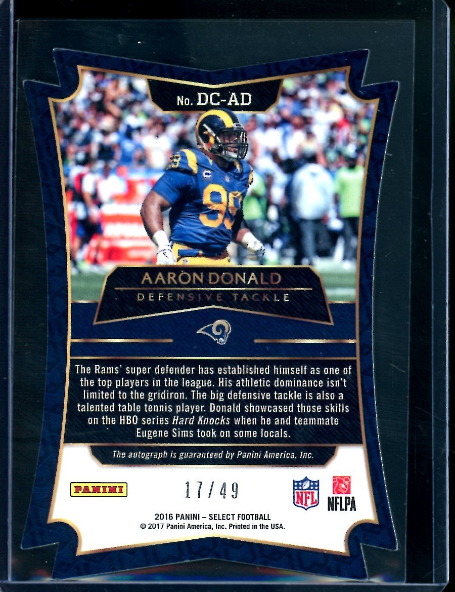 2016 Panini Select Aaron Donald Auto /49 Rams - Trading Card Market