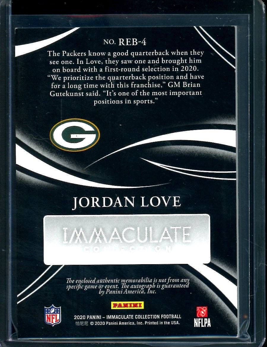2020 Panini Immaculate Jordan Love Rookie Eye Black RPA /25 Packers - Trading Card Market