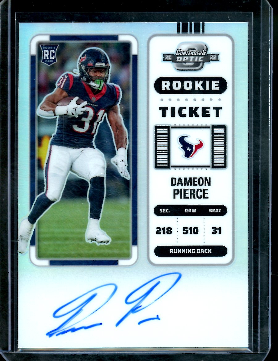 2022 Panini Contenders Optic Dameon Pierce Rookie Ticket Auto Silver Texans