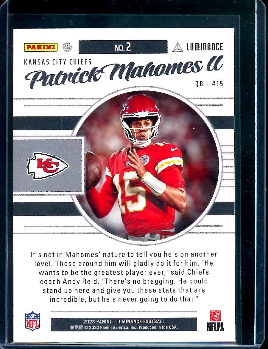 2023 Panini Luminance Patrick Mahomes Fuzion Chiefs - Trading Card Market