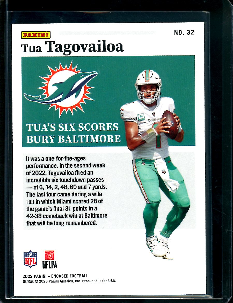 2022 Panini Encased Tua Tagovailoa /25 Dolphins