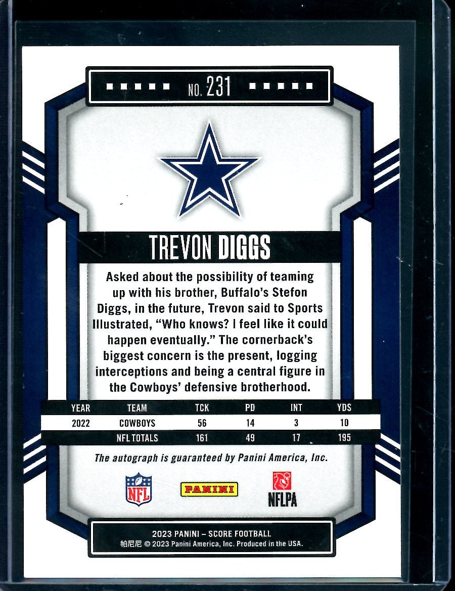 2023 Panini Score Trevon Diggs Auto Cowboys - Trading Card Market