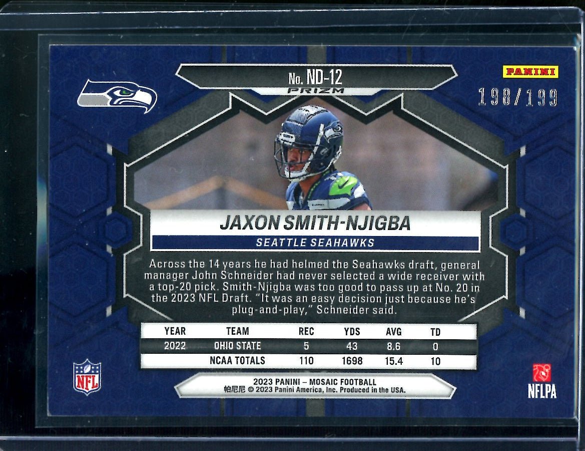 2023 Panini Mosaic Jaxon Smith - Njigba Rookie NFL Debut Orange /199 Seahawks - Trading Card Market