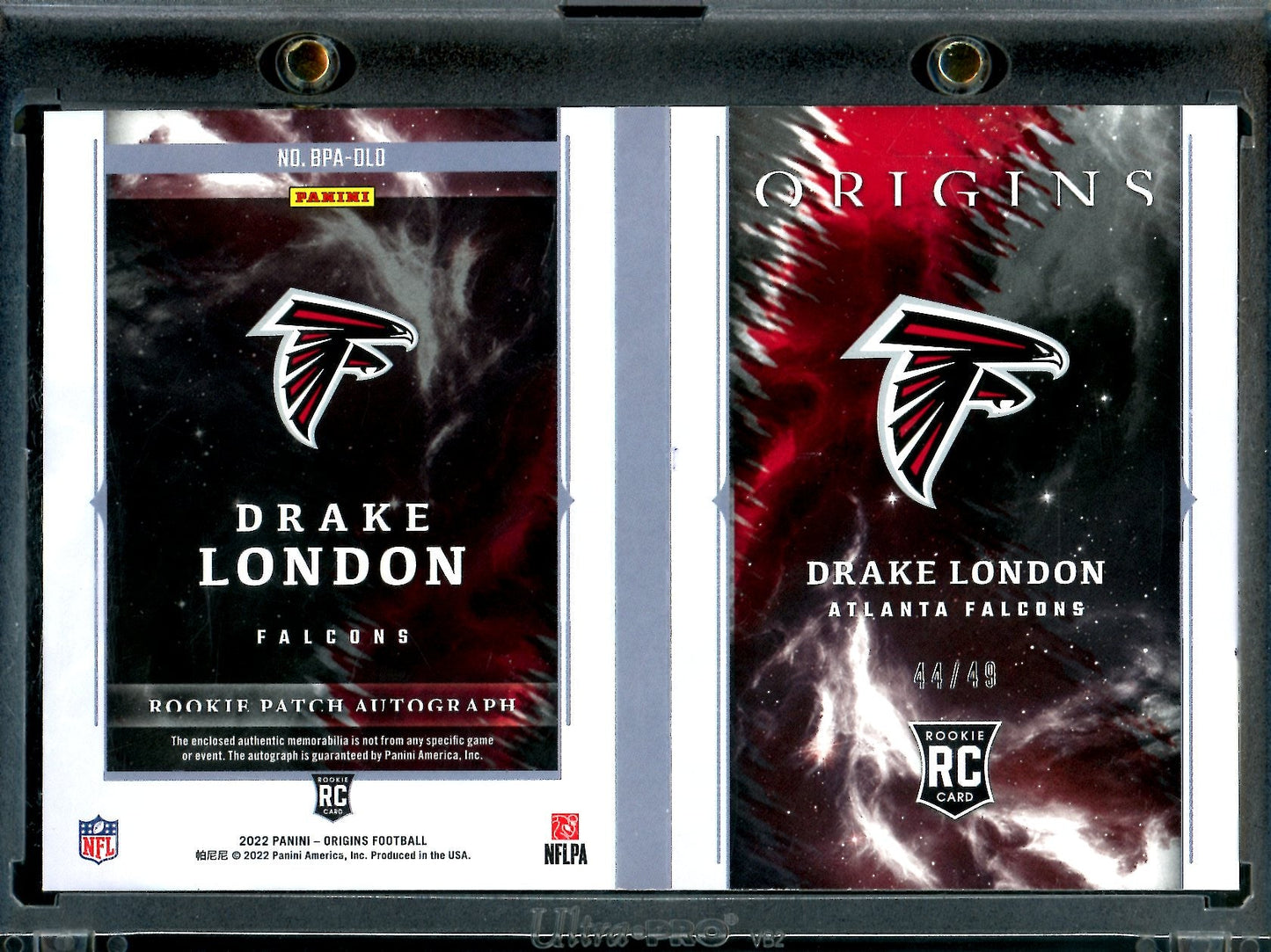2022 Panini Origins Drake London Rookie RPA Booklet /49 Falcons