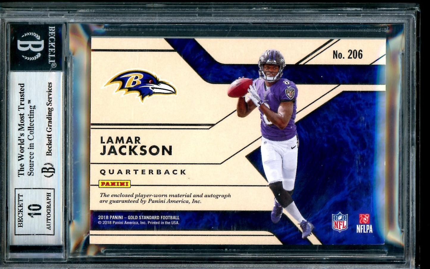 2018 Panini Gold Standard Lamar Jackson Rookie RPA /25 BGS 8.5 Ravens