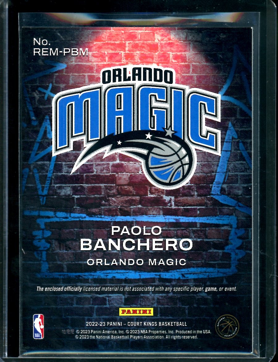 2022 - 23 Panini Court Kings Paolo Banchero Rookie Expressions Patch Magic - Trading Card Market