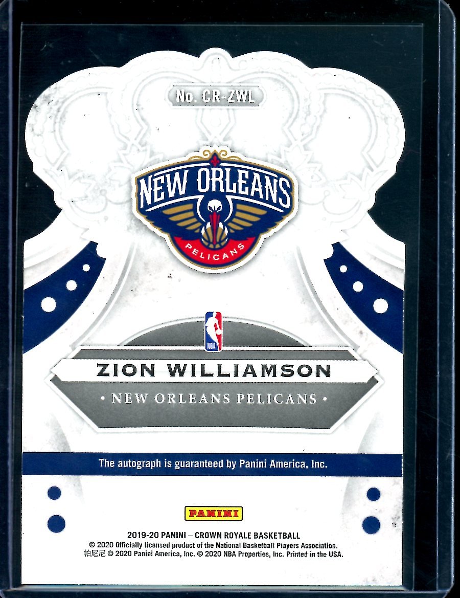 2019 - 20 Panini Crown Royale Zion Williamson Rookie Auto /99 Pelicans - Trading Card Market