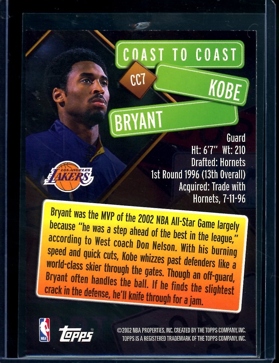 2002 Topps Kobe Bryant Coast to Coast Lakers - Trading Card Market
