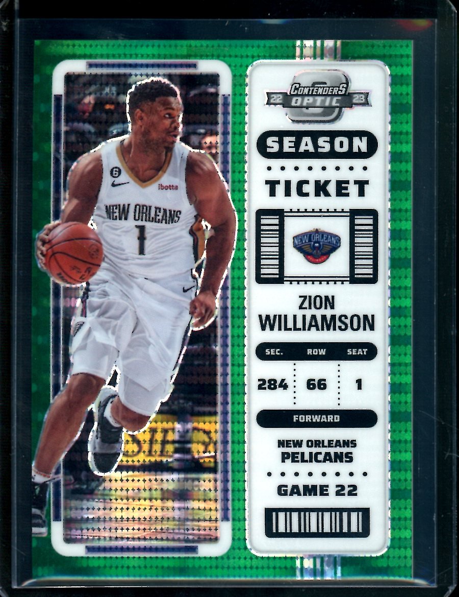 2022-23 Panini Contenders Optic Zion Williamson Green Pulsar /25 Pelicans