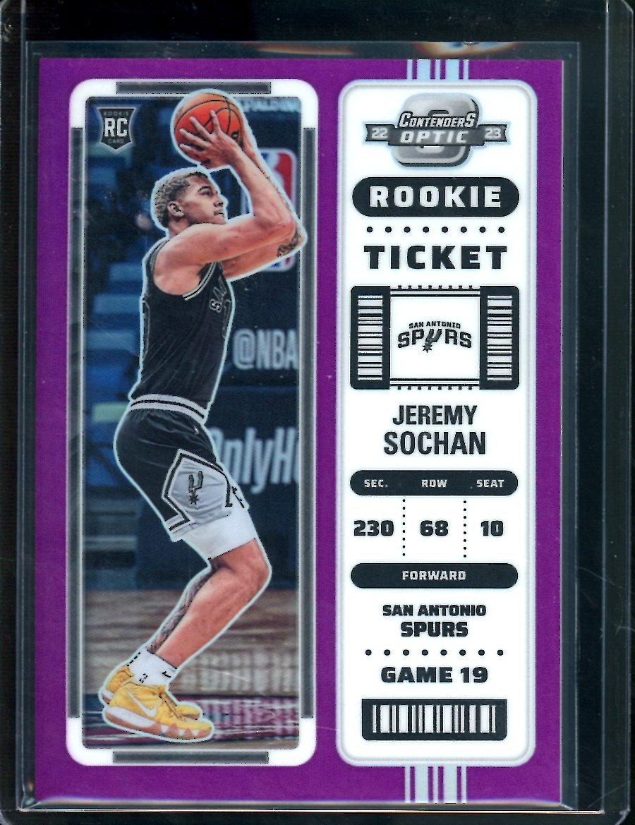 2022-23 Panini Contenders Optic Jeremy Sochan Rookie Purple /15 Spurs