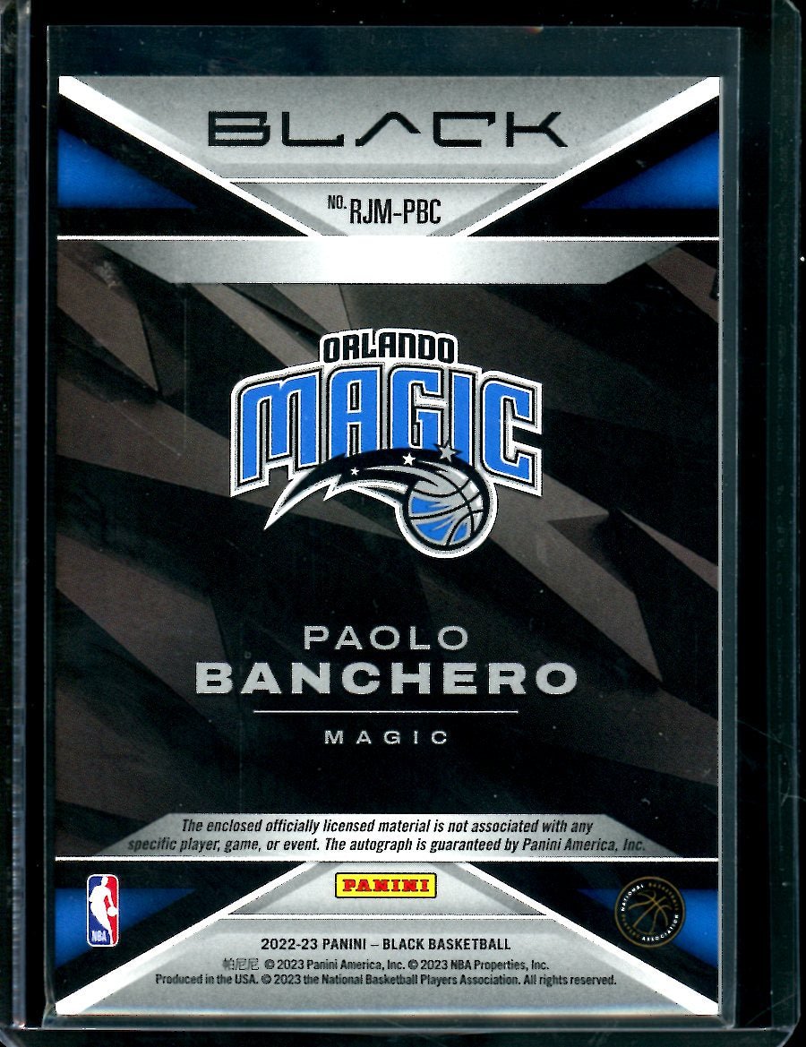 2022 - 23 Panini Black Paolo Banchero Rookie RPA /20 Magic - Trading Card Market