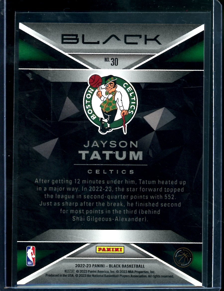 2022 - 23 Panini Black Jayson Tatum /35 Celtics - Trading Card Market