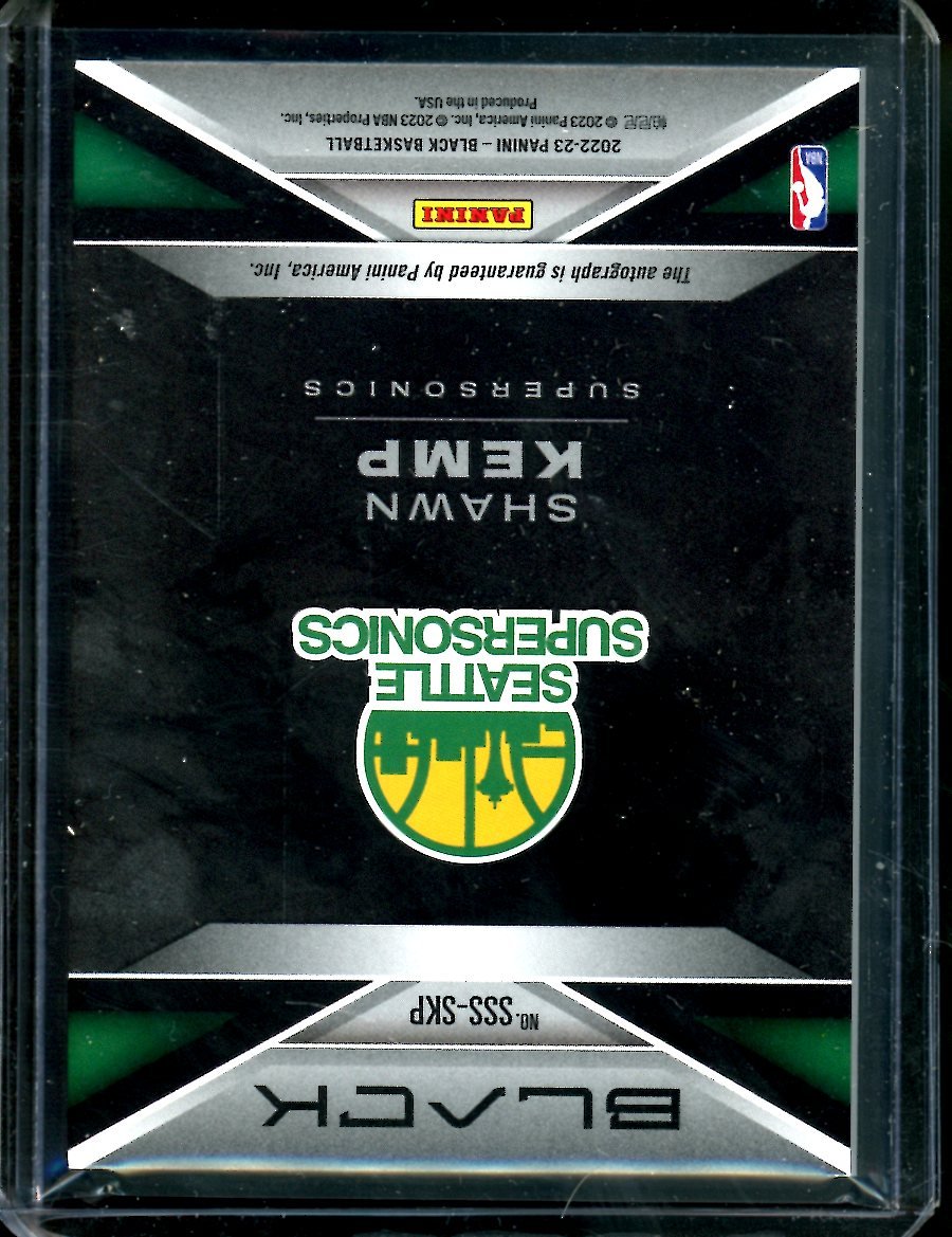 2022 - 23 Panini Black Shawn Kemp Smoke Show Auto /25 Supersonics - Trading Card Market