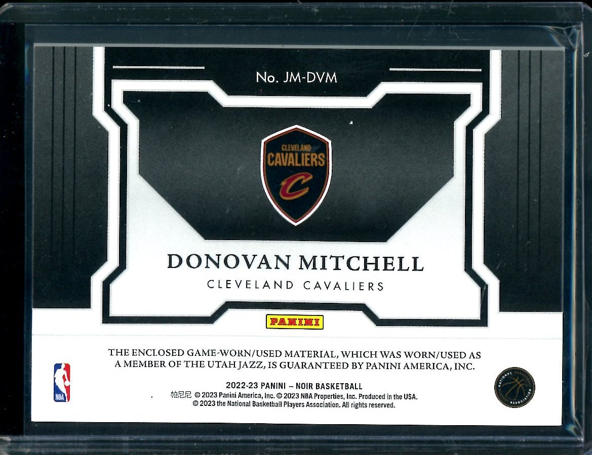 2022 - 23 Panini Noir Donovan Mitchell Jumbo Materials Patch /99 Cavaliers - Trading Card Market