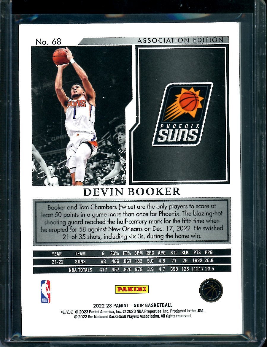 2022 - 23 Panini Noir Devin Booker Holo Silver /49 Suns - Trading Card Market