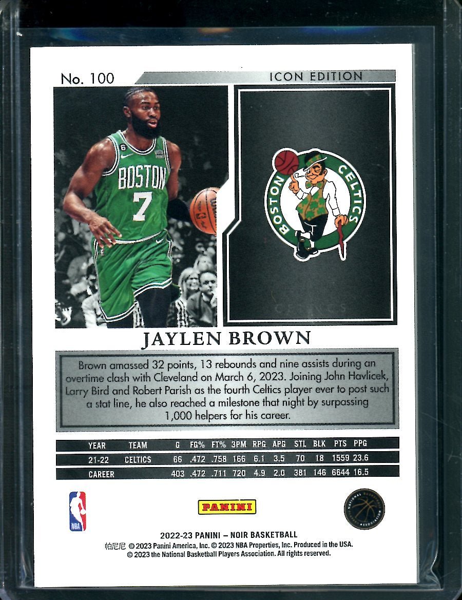 2022 - 23 Panini Noir Jaylen Brown /99 Celtics - Trading Card Market