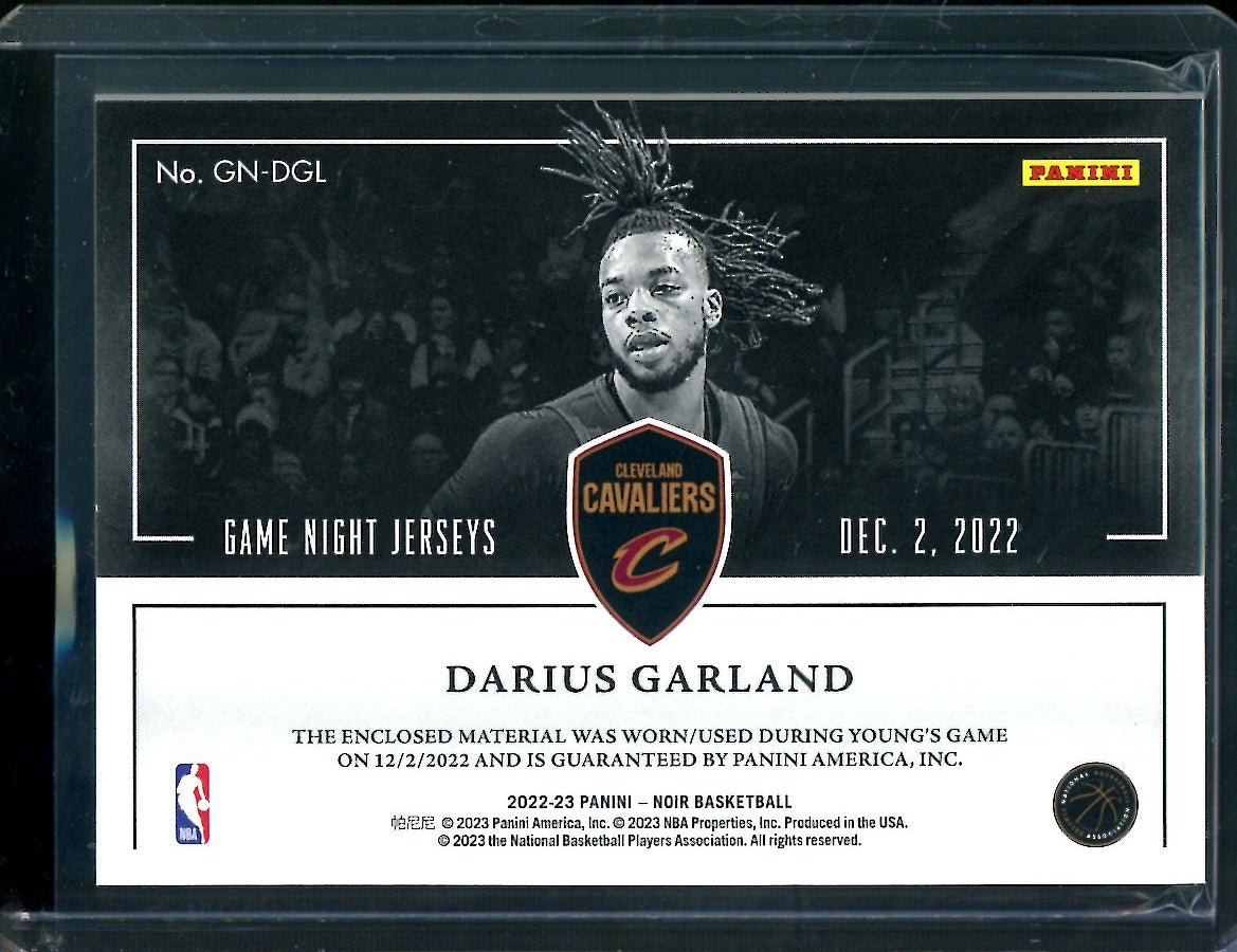 2022 - 23 Panini Noir Darius Garland Game Night Jerseys Patch /99 Cavaliers - Trading Card Market