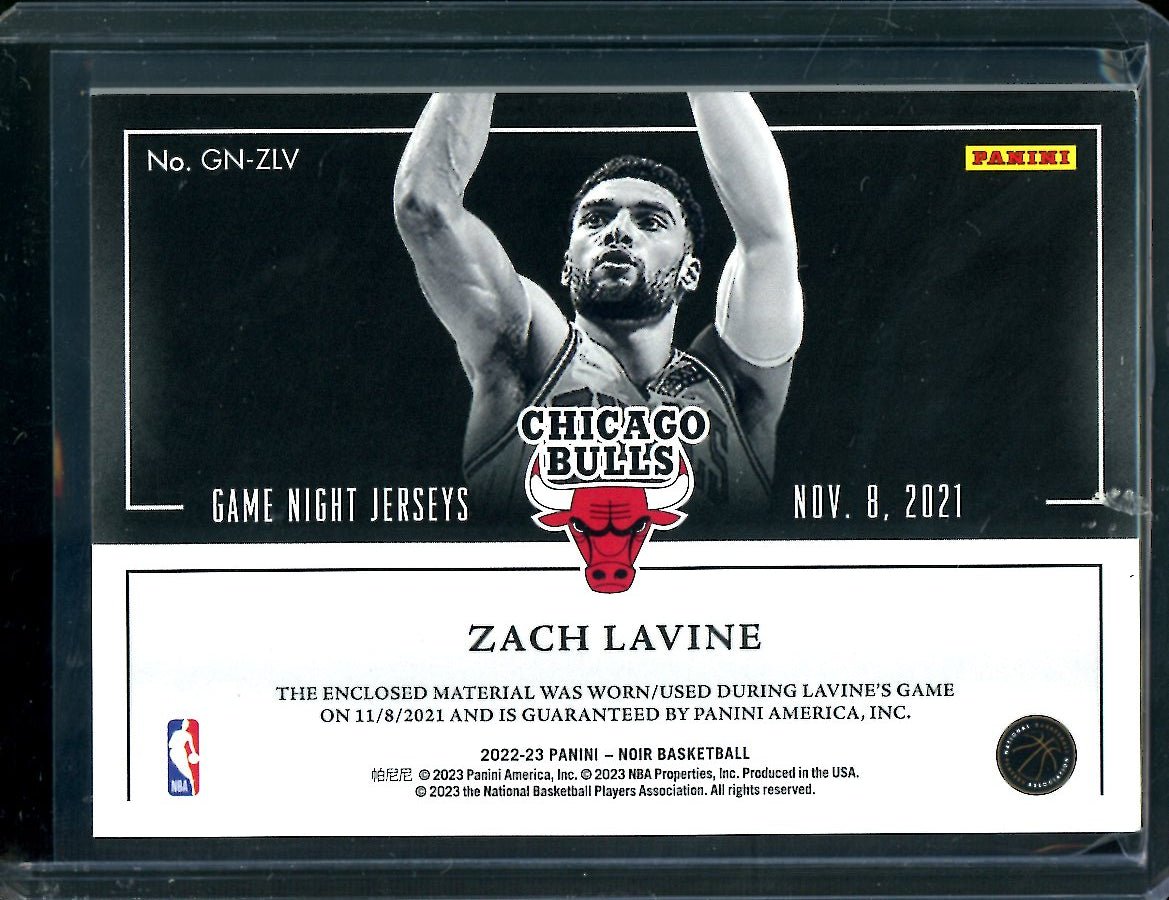 2022 - 23 Panini Noir Zach Lavine Game Night Jerseys Patch /99 Bulls - Trading Card Market