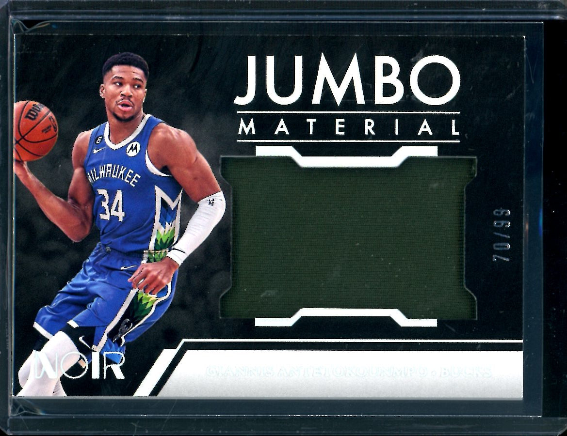 2022-23 Panini Noir Giannis Antetokounmpo Jumbo Materials Patch /99 Bucks