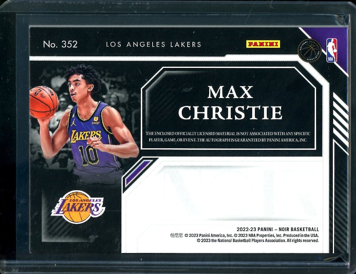2022 - 23 Panini Noir Max Christie Rookie RPA /99 Lakers - Trading Card Market