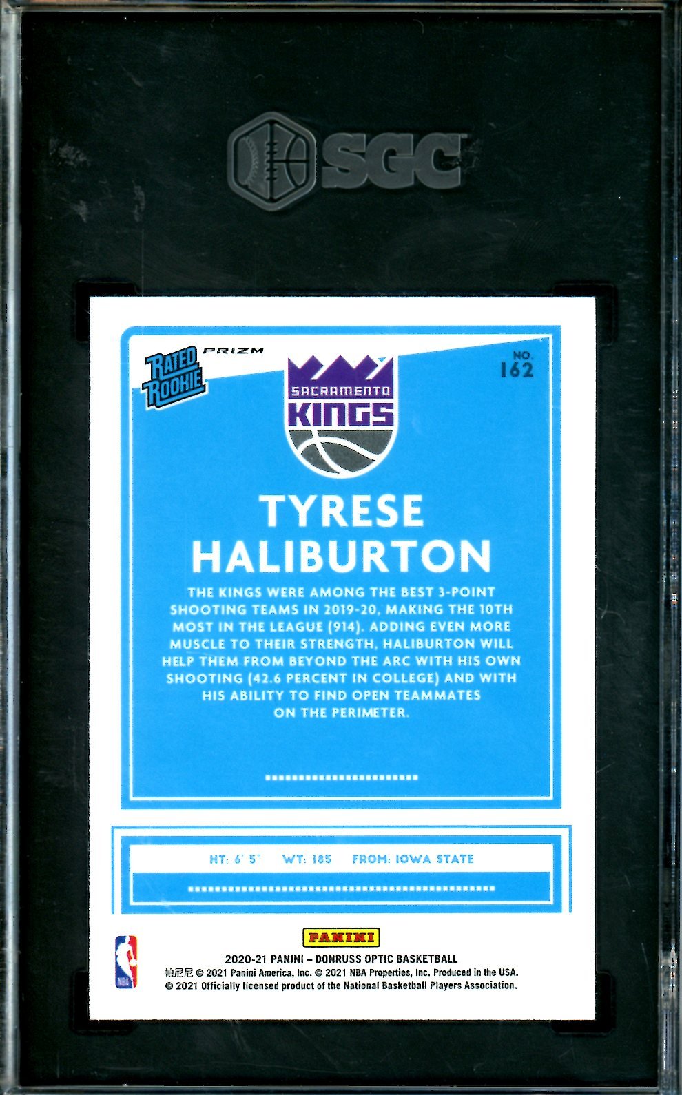 2020 - 21 Panini Optic Tyrese Haliburton Rookie Wave /300 SGC 10 Kings - Trading Card Market