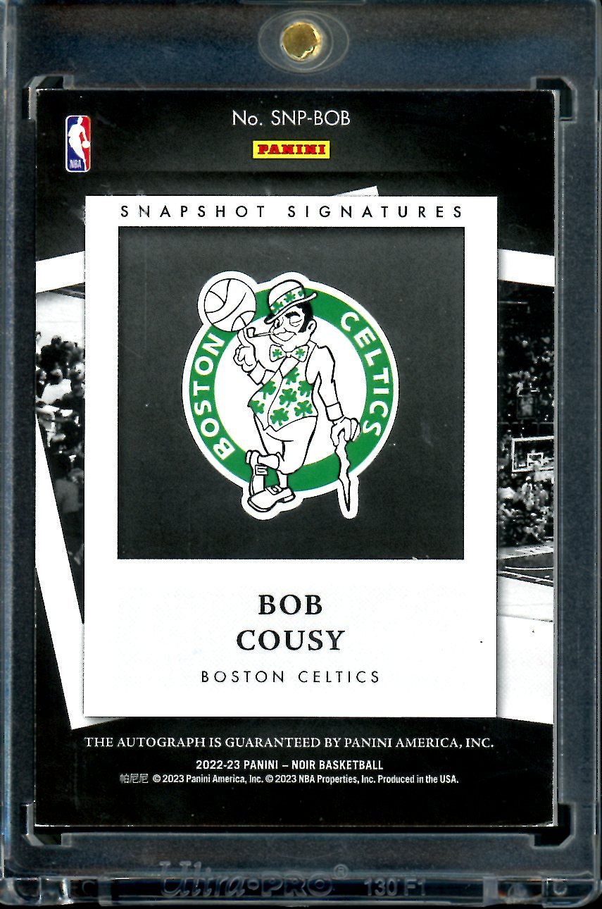 2022 - 23 Panini Noir Bob Cousy Snapshot Signatures Holo Silver /25 Celtics - Trading Card Market