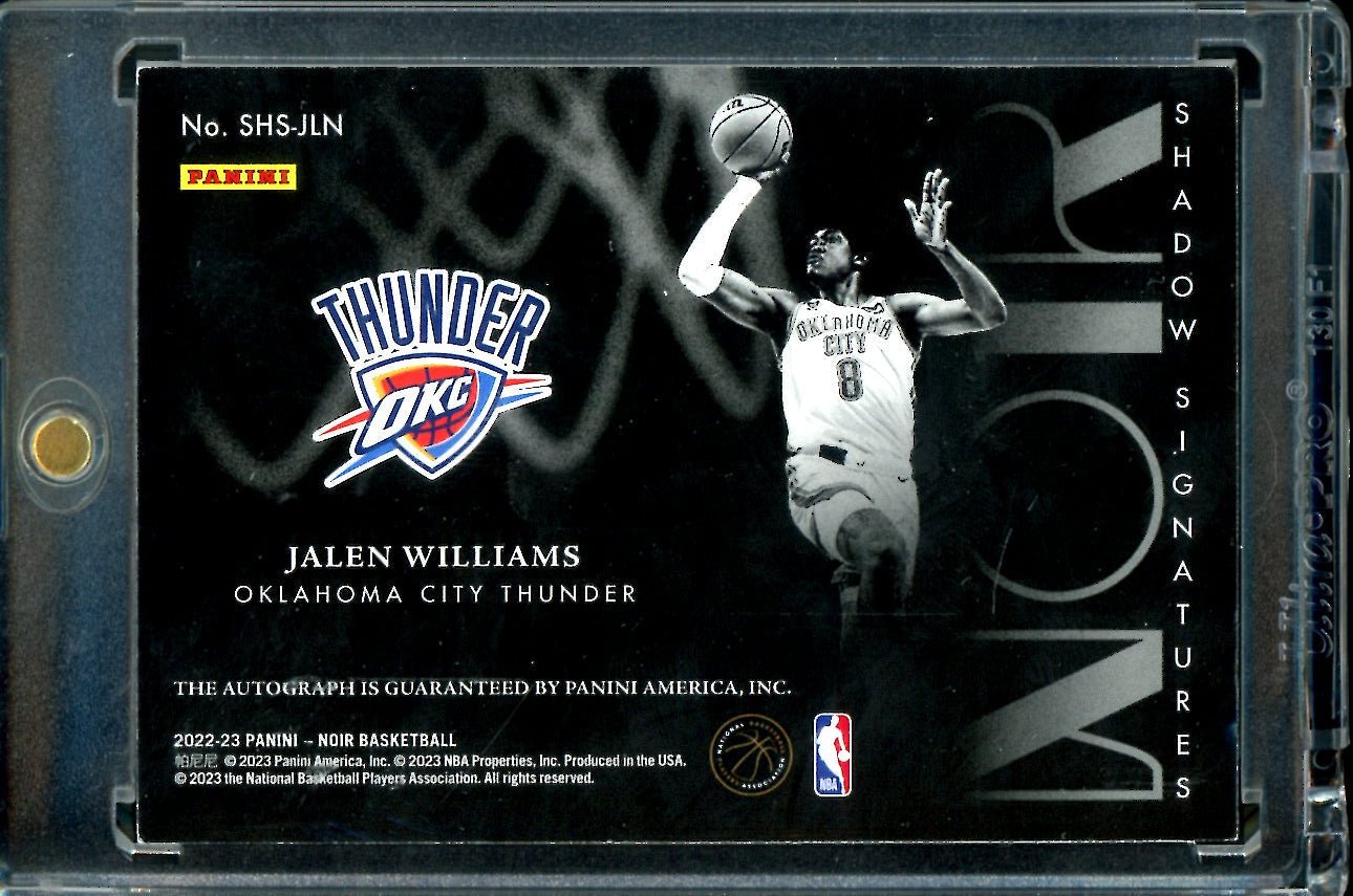 2022 - 23 Panini Noir Jalen Williams Rookie Shadow Signatures Gold /25 Thunder - Trading Card Market