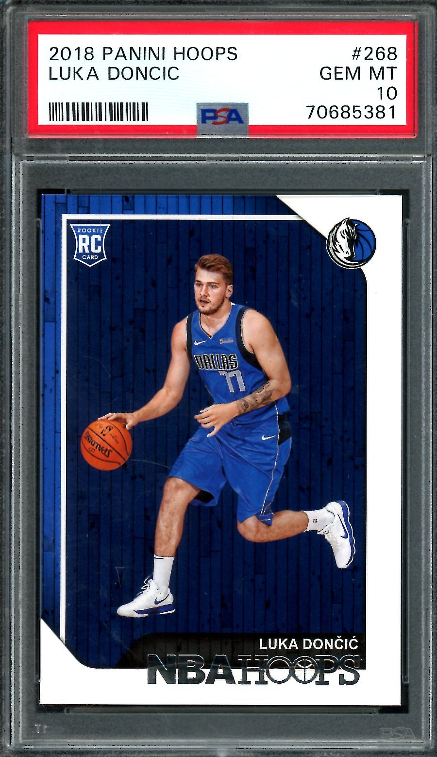2018-19 Panini Hoops Luka Doncic Rookie PSA 10 Mavericks