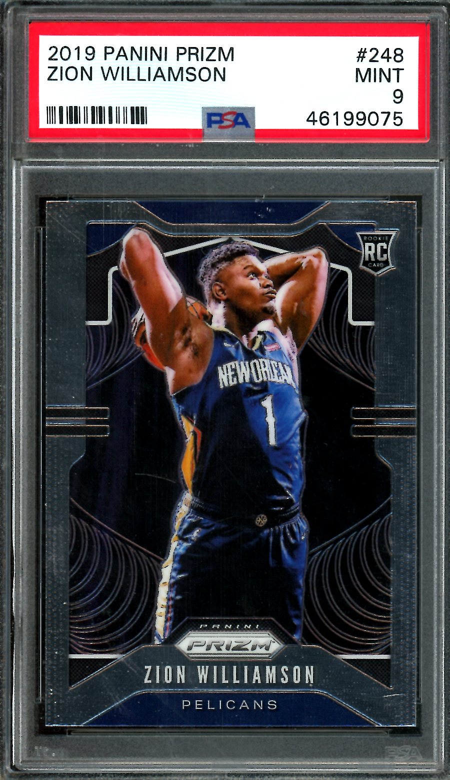 2019-20 Panini Prizm Zion Williamson Rookie PSA 9 Pelicans
