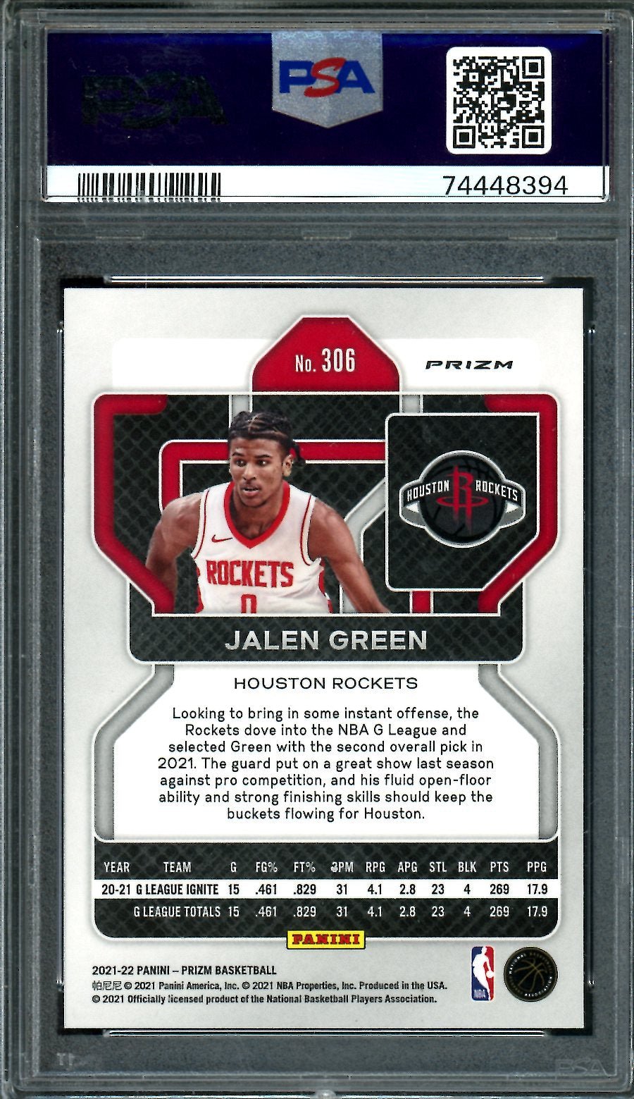 2021 - 22 Panini Prizm Jalen Green Rookie Purple Wave PSA 10 Rockets - Trading Card Market
