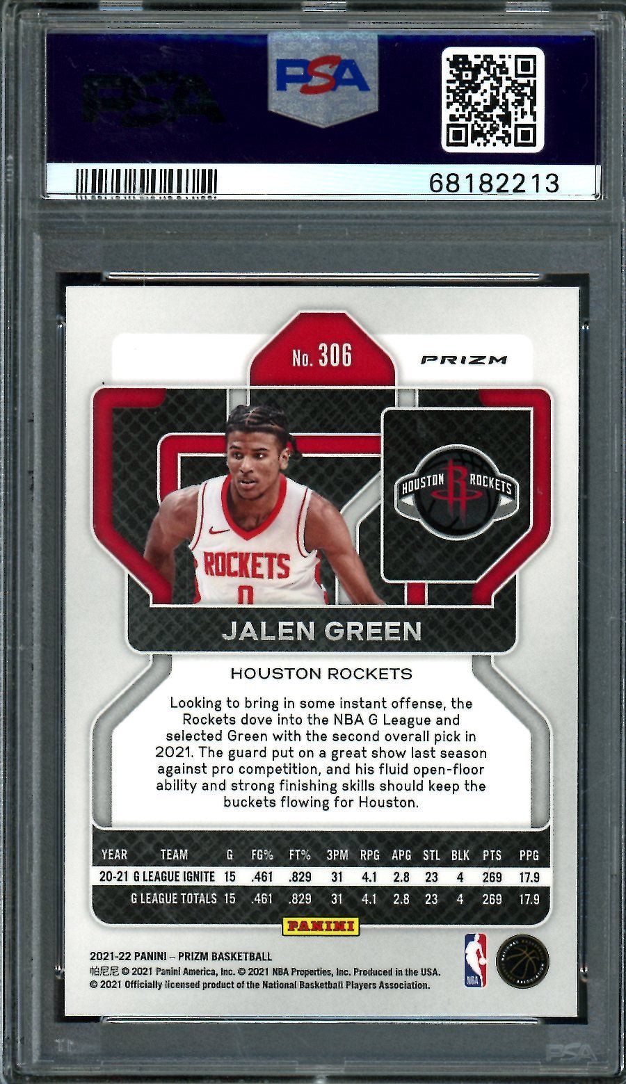 2021 - 22 Panini Prizm Jalen Green Rookie Green PSA 10 Rockets - Trading Card Market