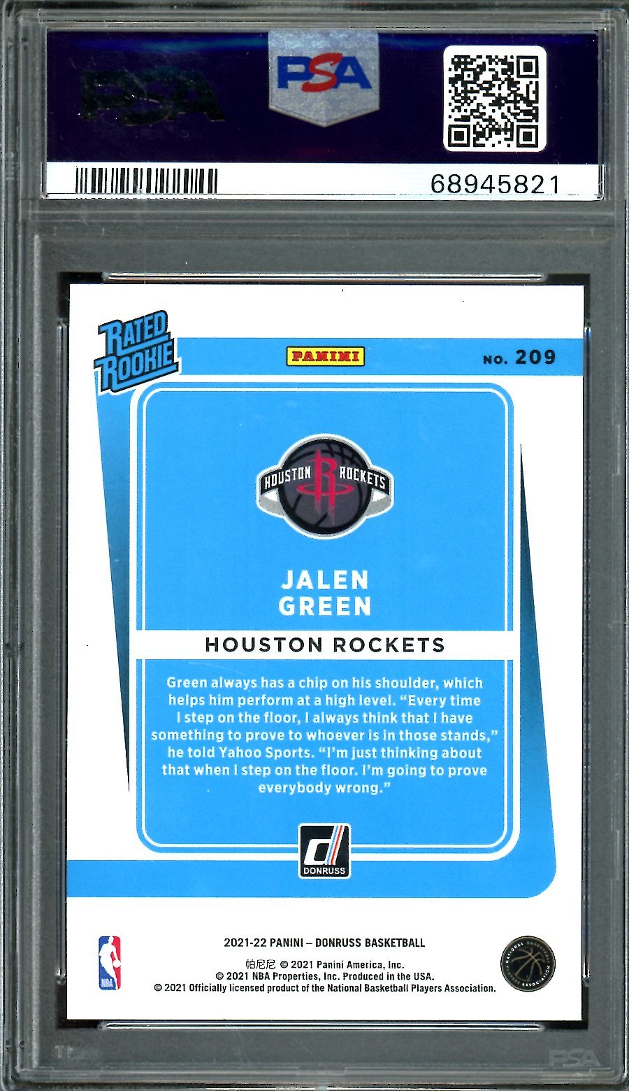 2021 - 22 Panini Donruss Jalen Green Pink Laser PSA 10 Rockets - Trading Card Market