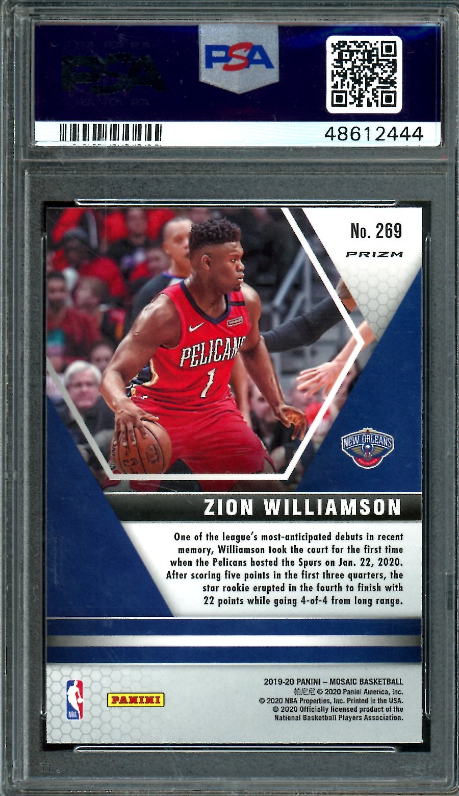 2019 - 20 Panini Mosaic Zion Williamson Rookie NBA Debut Pink Camo PSA 10 Pelicans - Trading Card Market