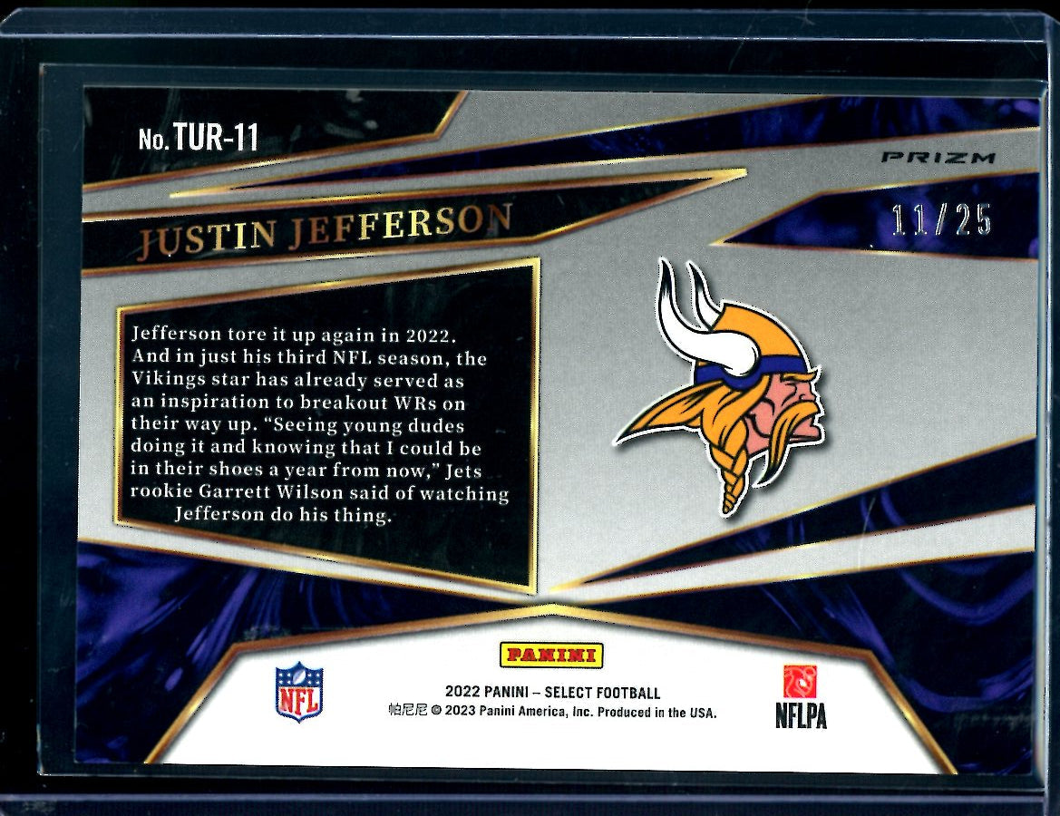 2022 Panini Select Justin Jefferson Turbo Charged Tie-Dye /25 Vikings