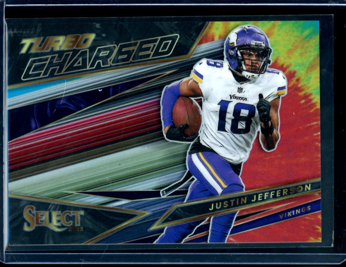 2022 Panini Select Justin Jefferson Turbo Charged Tie-Dye /25 Vikings