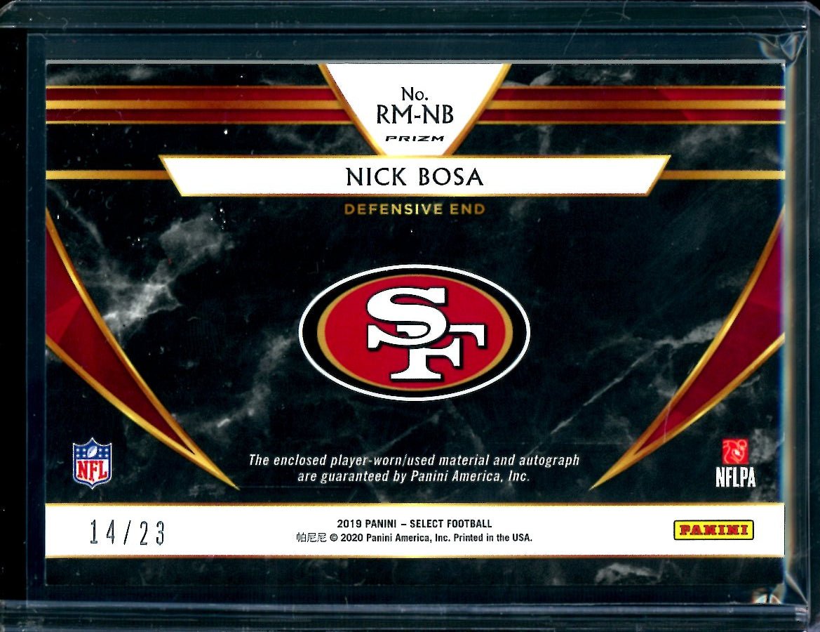 2019 Panini Select Nick Bosa Rookie RPA Orange Pulsar /23 49ers